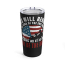 Land of the Free, Home of the Brave: 20oz Black Military Design Tumbler