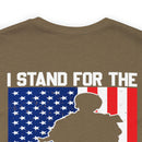 Patriotic Tribute: 'I Stand for the Flag, I Kneel for the Fallen' Military Design T-Shirt