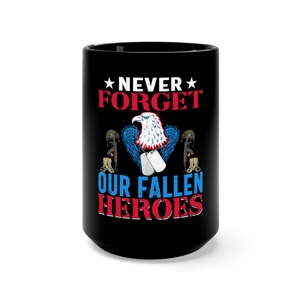 Honoring Our Fallen Heroes: 15oz Black Military Design Mug