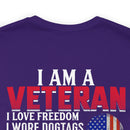 Veteran Pride Military Design T-Shirt with Bold Freedom and Service Statements