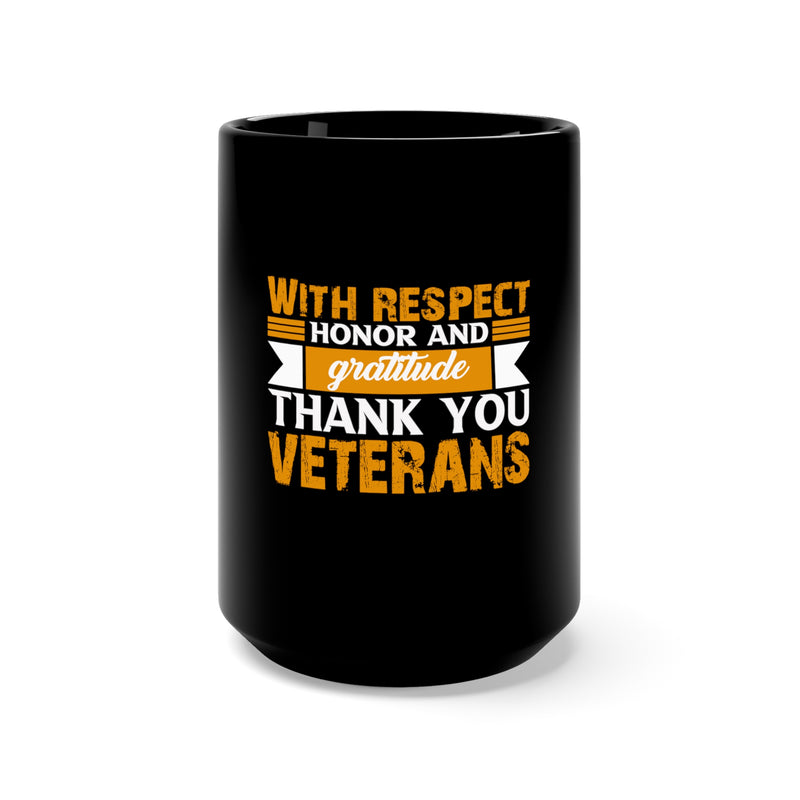 Honoring Our Heroes: 15oz Military Design Black Mug for Veterans