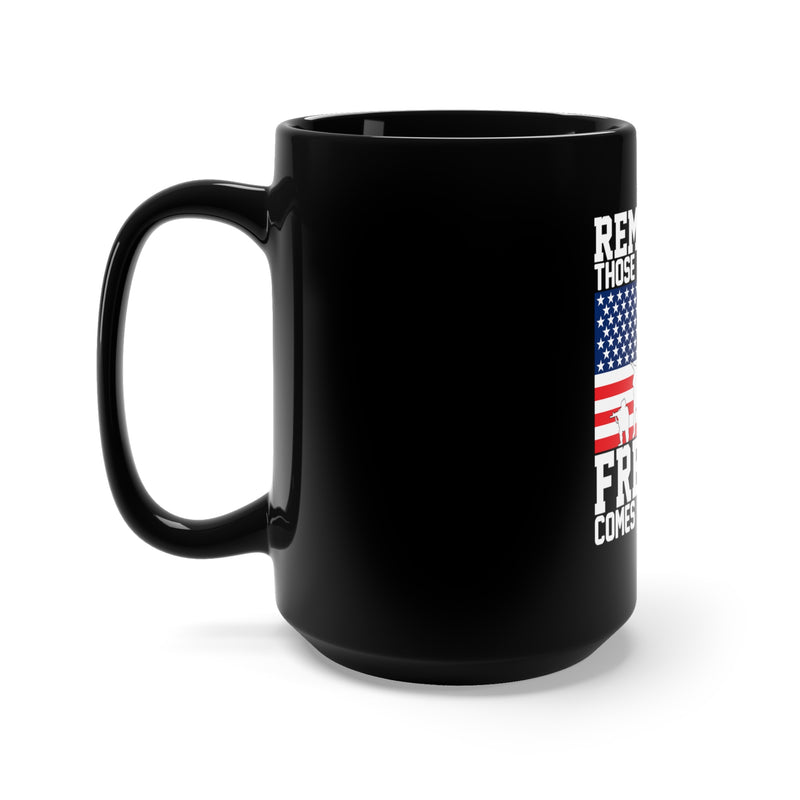 Price of Freedom: 15oz Military Design Black Mug Honoring Those Who Served