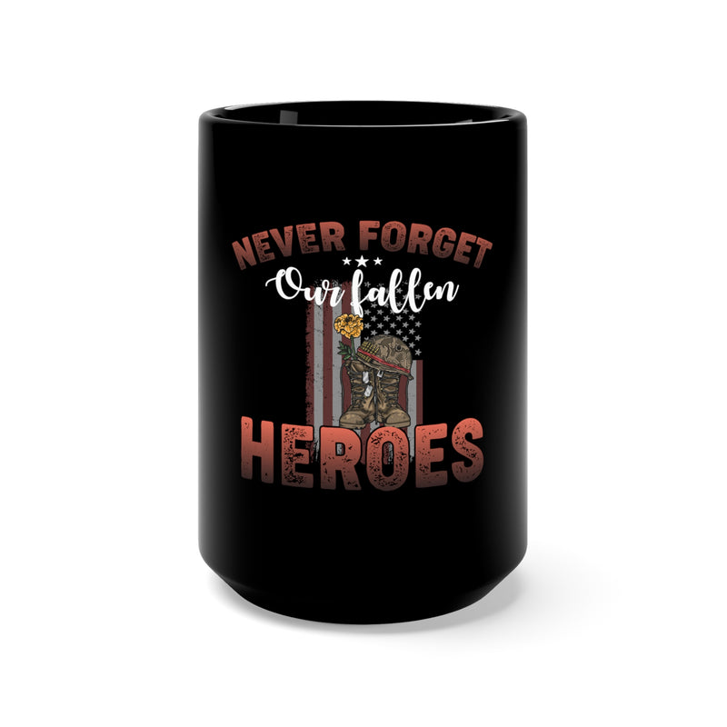 Honoring Our Fallen Heroes 15oz Military Design Black Mug: Remembrance and Respect