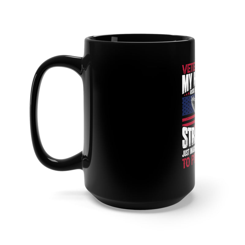 Unbreakable Bond: 15oz Military Design Black Mug - A Veteran Wife's Pride and Confidence in Her Hero!