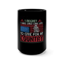 Unyielding Devotion: 15oz Military Design Black Mug Honoring Sacrifice