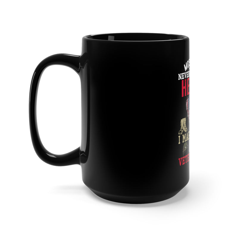 Proud Veteran's Wife: 15oz Military Design Black Mug - Honoring Unsung Heroes!