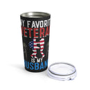 Forever Grateful: 20oz Black Military Design Tumbler for My Hero, My Husband - A Proud Veteran