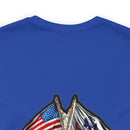 Patriotic Valor: Military T-Shirt with 'Double Flag Eagle U.S. ARMY' Design