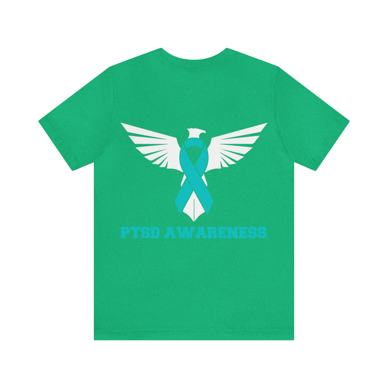 Spreading Wings of Awareness: PTSD Awareness Eagle Design Cotton T-Shirt