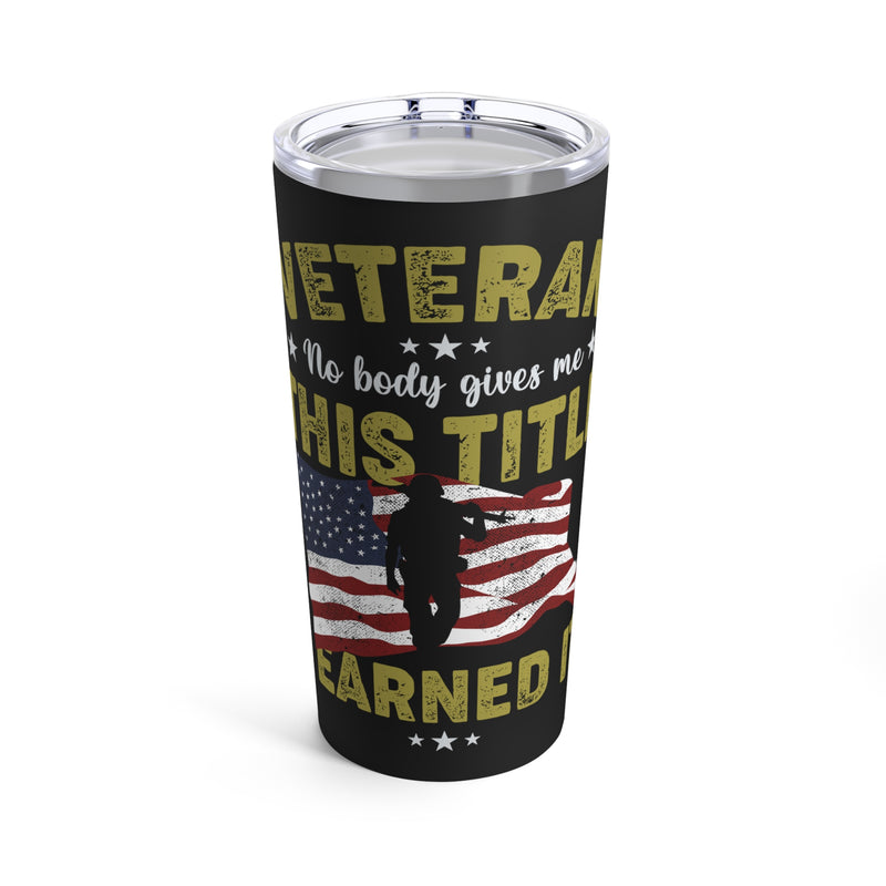 Proud Veteran Tumbler: 20oz Military Design for Those Who've Earned Their Title