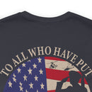 Saluting Sacrifice: Thank You to All Who Defend the Flag Military T-Shirt