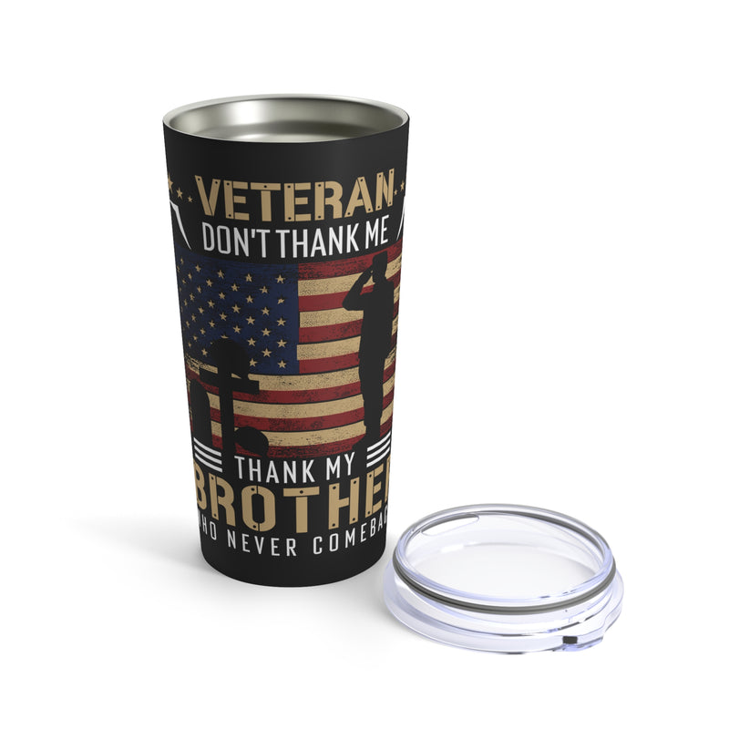 Remembering the Fallen: 20oz Black Military Design Tumbler - Honoring Veterans and Their Sacrifice