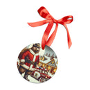 Santa Police Bear Christmas Ornament with Ribbon