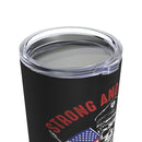 Strength and Fearlessness: 20oz Black Military Design Tumbler - Honoring Veterans on Their Special Day