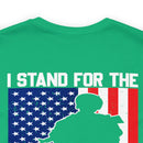 Patriotic Tribute: 'I Stand for the Flag, I Kneel for the Fallen' Military Design T-Shirt
