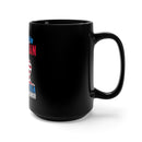 Proudly Made and Served: 15oz Black Military Design Mug - 'American Veteran, Served with Honor'