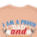 Unyielding Oath: Military-Inspired 'Proud Dad & Veteran' T-Shirt - Embodying an Everlasting Enlistment Pledge