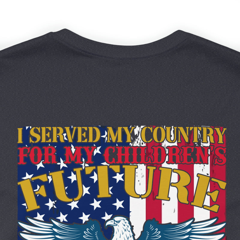 Proud Veteran Grandpa Military Design T-Shirt - 'Protecting Our Children's Future and Defending the Rights of Our Grandchildren'