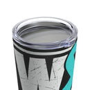 Warrior's Resolve: 20oz Tumbler with Black Background and 'PTSD Awareness - I Wear Teal' Design