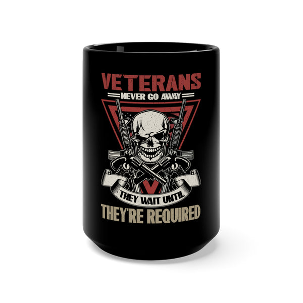 Eternal Presence: 15oz Military Design Black Mug - Honoring Veterans' Unwavering Commitment