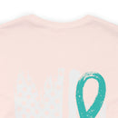 Courage Unveiled: Distressed US Flag with Teal Ribbon PTSD T-Shirt