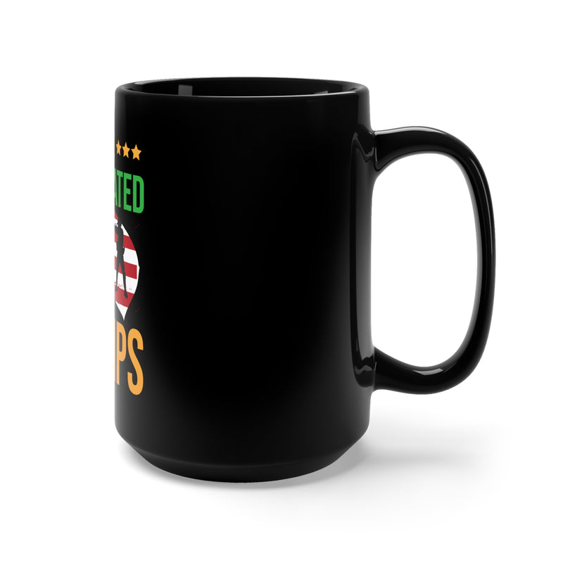 2Time Undefeated World War Champs: Military Design Black Mug - 15oz - Show Your Patriotic Pride