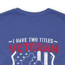 Proud Veteran & Loving Papa: Military Design T-Shirt with Dual Titles
