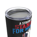 Proudly Bold: 20oz Military Design Tumbler - A Strong Woman Stands Up for Herself and Her Country - Perfect for Female Veterans!