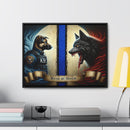 Bound by Honor: A Thin Line Against Evil Framed Canvas