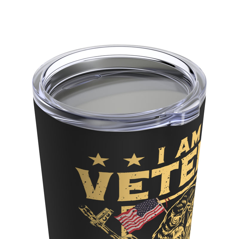 Proudly Committed: 20oz Black Military Design Tumbler - 'Veteran's Oath of Enlistment'