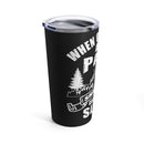 Gratitude Awakened: 20oz Black Military Design Tumbler - When Our Perils Are Past