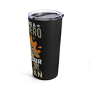 Heroic Legacy: 20oz Black Military Design Tumbler - 'Who Needs a Superhero When Your Dad is a Veteran