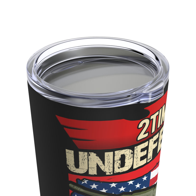 2Time Undefeated World War Champs 20oz Military Design Tumbler - Conquer Your Thirst in Style!