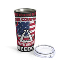 Gratitude and Freedom: 20oz Black Military Design Tumbler - Thanking You for Your Service to Our Country