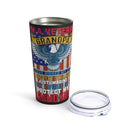 I'm a Veteran Grandpa - Protecting Strangers, Defending Family - 20oz Black Military Design Tumbler