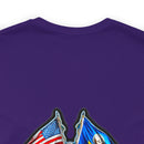 Navigating Strength and Courage: Military T-Shirt with 'New Double Flag Eagle U.S. NAVY' Design