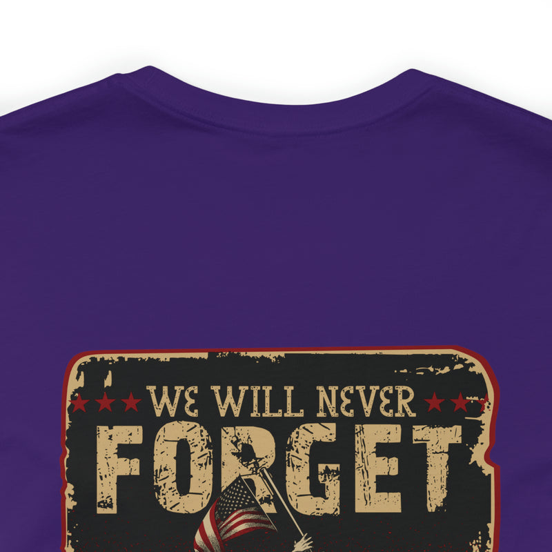 Forget Never: Memorial Day Tribute - Military Design T-Shirt for Remembrance