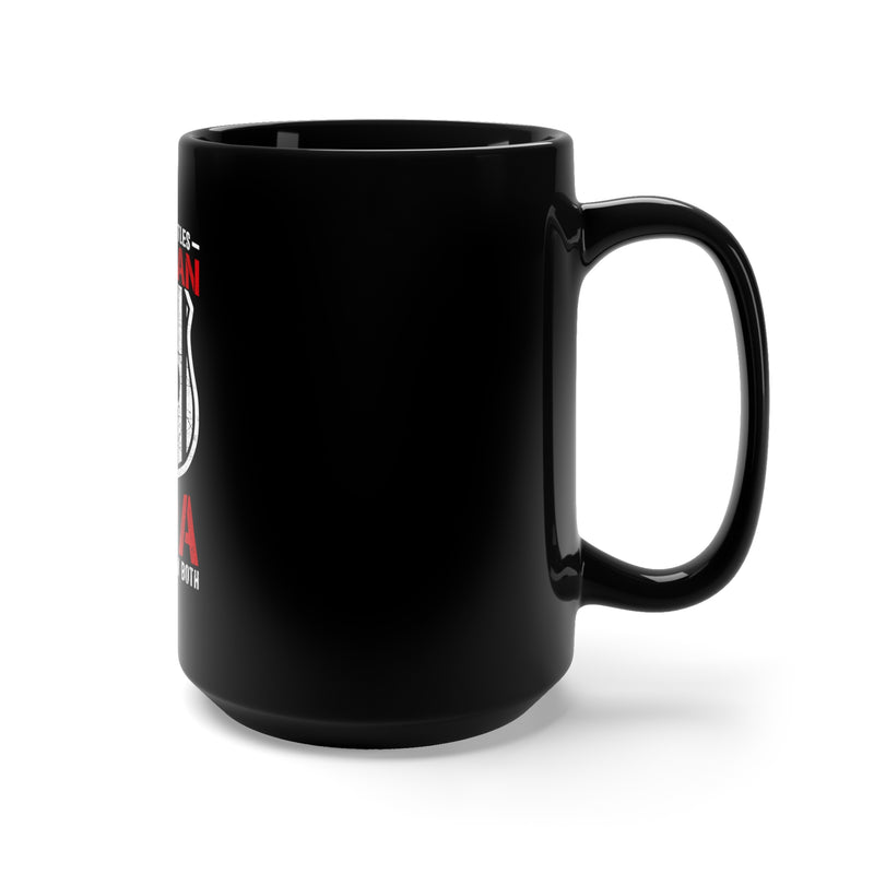 Embrace Your Dual Roles with the 15oz Military Design Black Mug - 'I Have Two Titles: Veteran And Papa' Edition