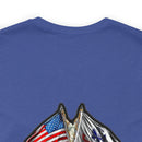 Patriotic Valor: Military T-Shirt with 'Double Flag Eagle U.S. ARMY' Design