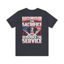 Patriotic Remembrance: Military Design T-Shirt - 'Honor the Sacrifice, Remember the Service