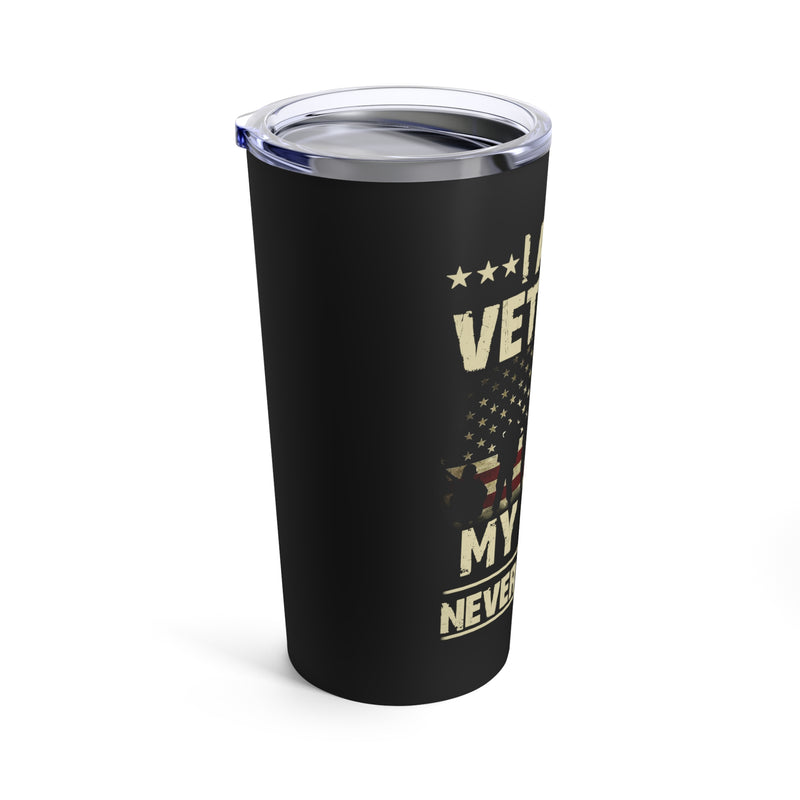 Unwavering Commitment: 20oz Military Design Tumbler - I am a Veteran, My Oath Never Expires!