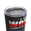 Fierce and Fearless: 20oz Black Military Design Tumbler - 'Woman Warrior, Military Service, Veteran Pride'