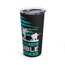 Unseen Battles Revealed: 20oz Tumbler with Black Background and 'PTSD - Not All Wounds Are Visible