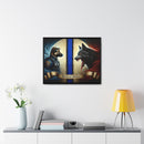 Bound by Honor: A Thin Line Against Evil Framed Canvas