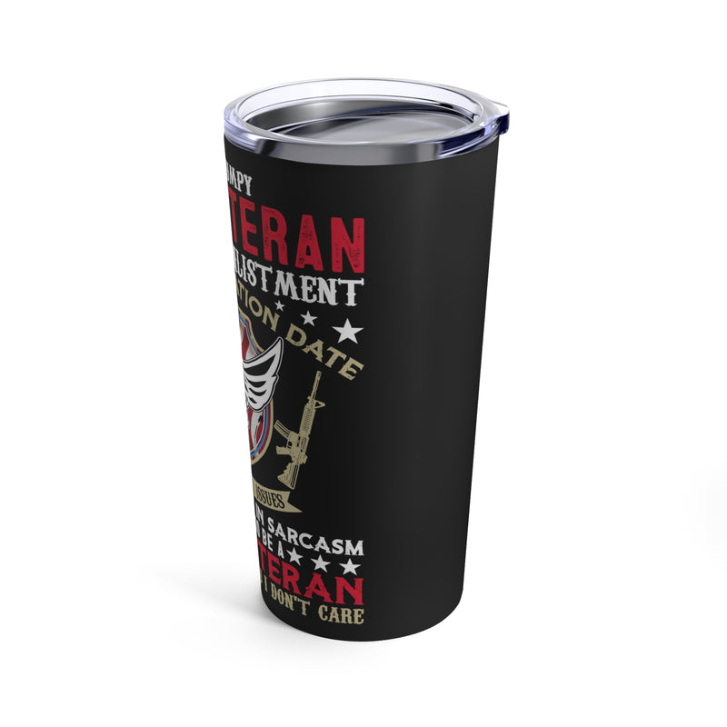 Unapologetically Grumpy Navy Veteran - 20oz Military Design Tumbler with Black Background