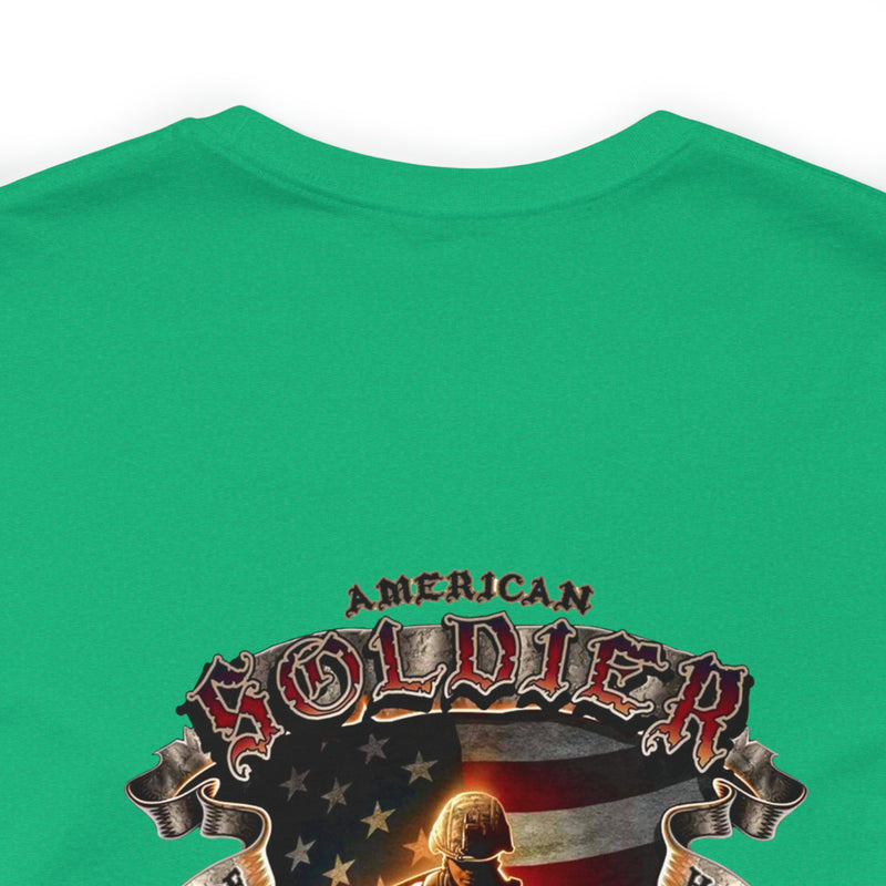 Defenders of Freedom: Military T-Shirt with 'American Soldier - Land Of The Free' Design