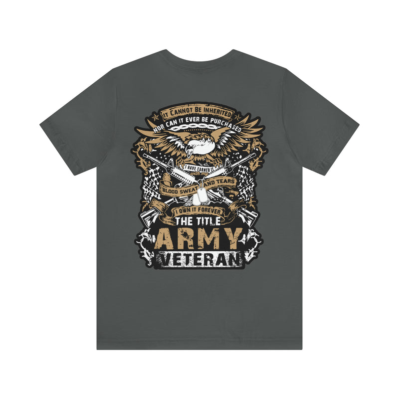 Proudly Served: Military T-Shirt with 'Army Veteran' Design