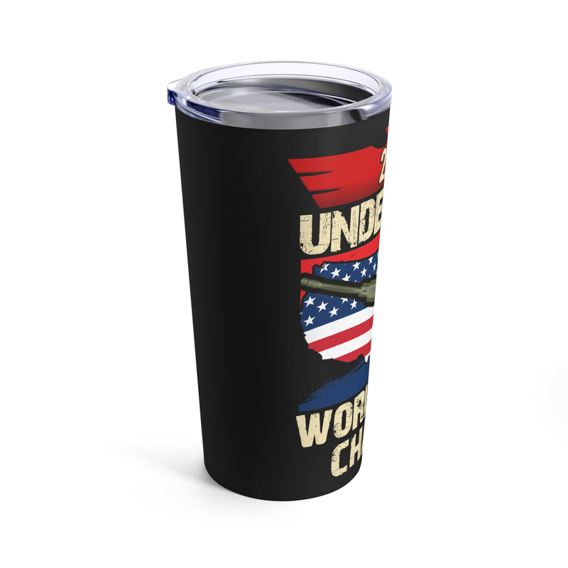 2Time Undefeated World War Champs 20oz Military Design Tumbler - Conquer Your Thirst in Style!