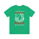 Proud Veteran & Loving Papa: Military Design T-Shirt with Dual Titles