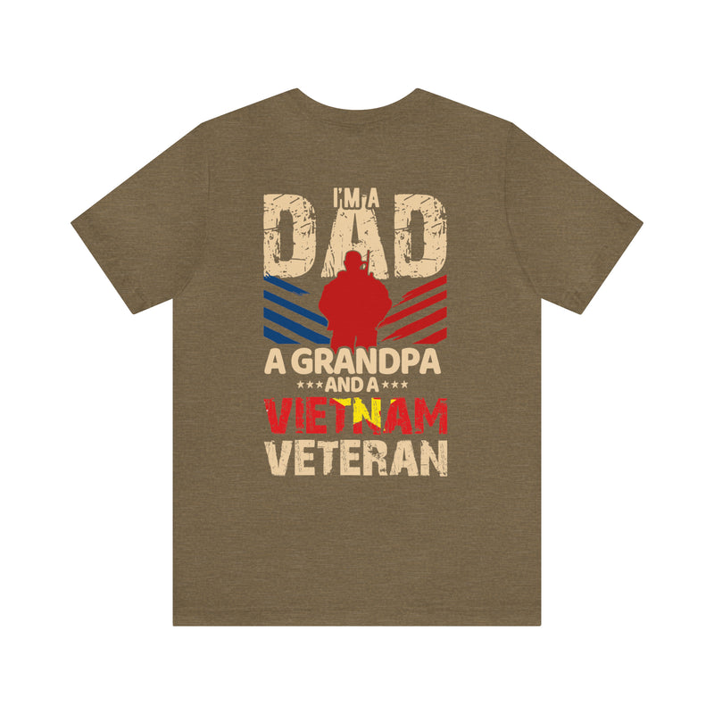 Proudly Wearing Many Hats: Vietnam Veteran, Dad, and Grandpa - Military Design T-Shirt